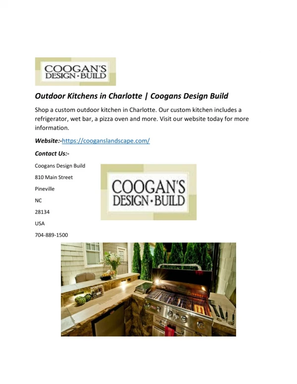 Outdoor Kitchens in Charlotte | Coogans Design Build