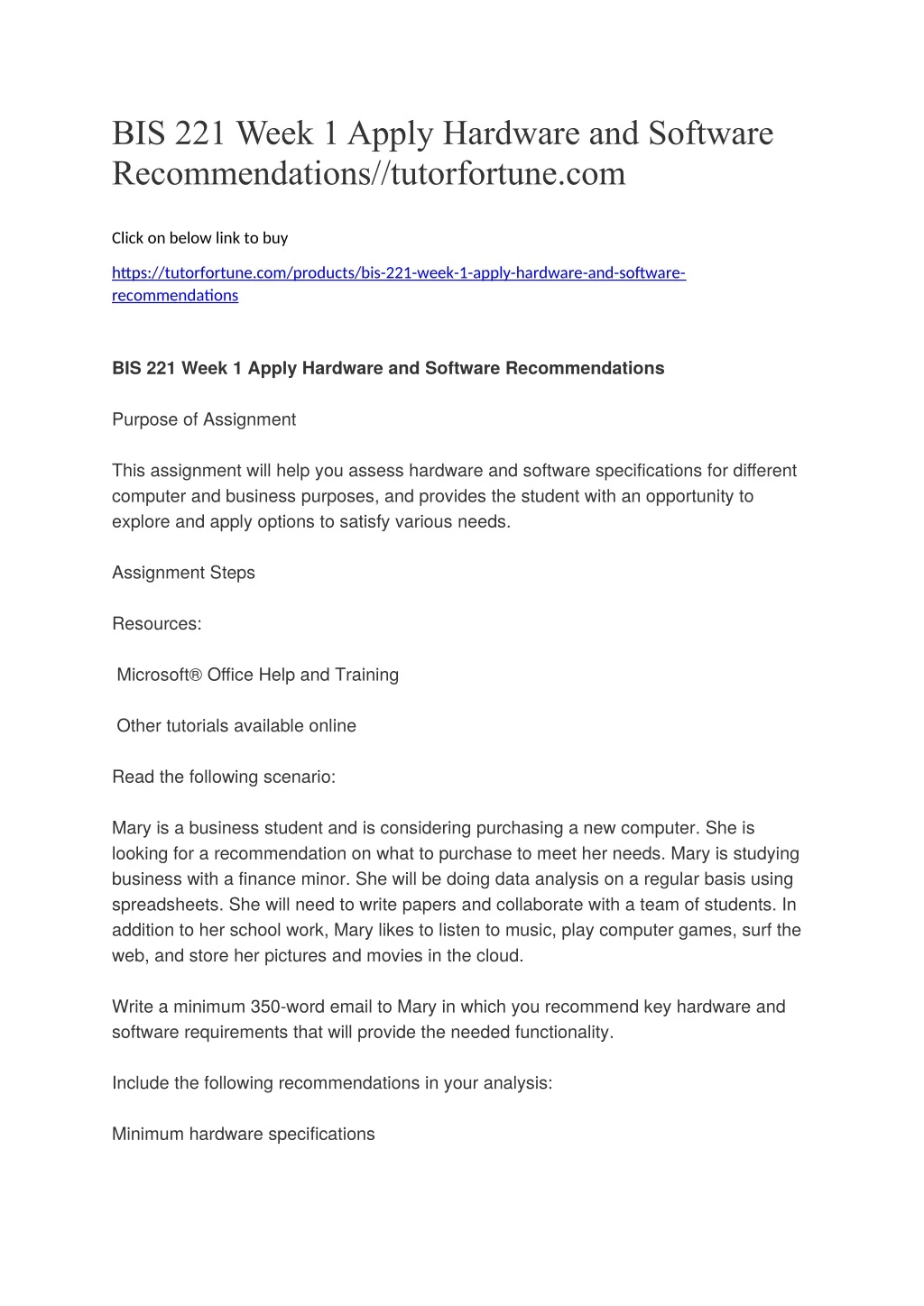 bis 221 week 1 apply hardware and software