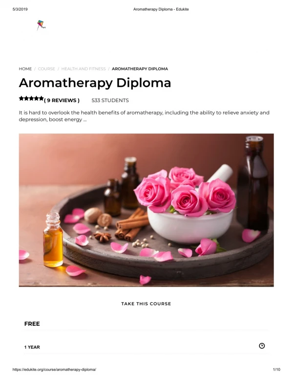 Aromatherapy Diploma - Edukite