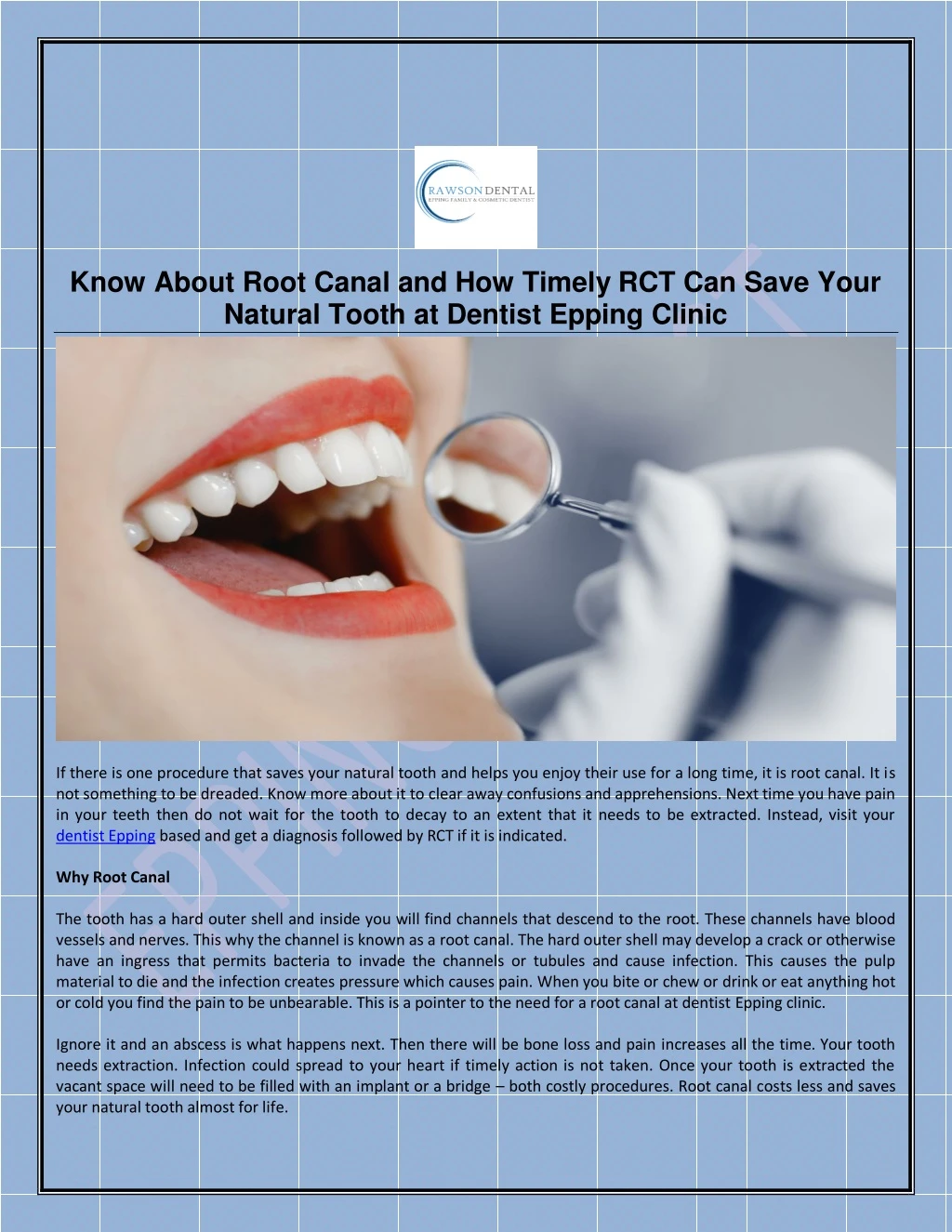 know about root canal and how timely rct can save