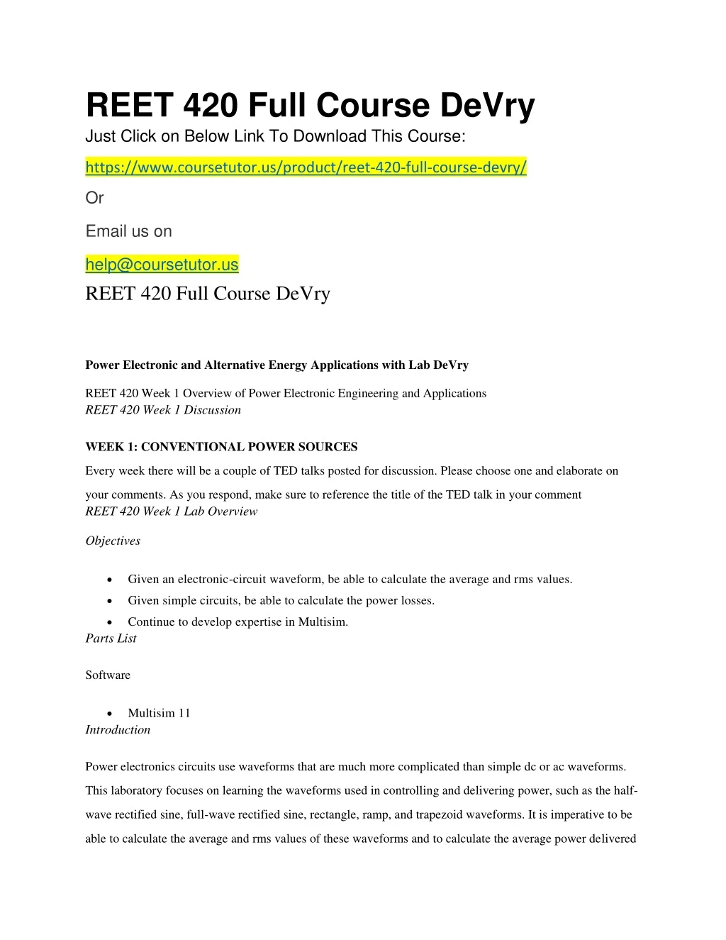 reet 420 full course devry just click on below