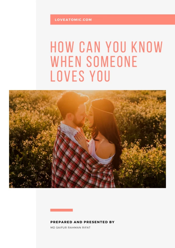 How do you know when someone loves you