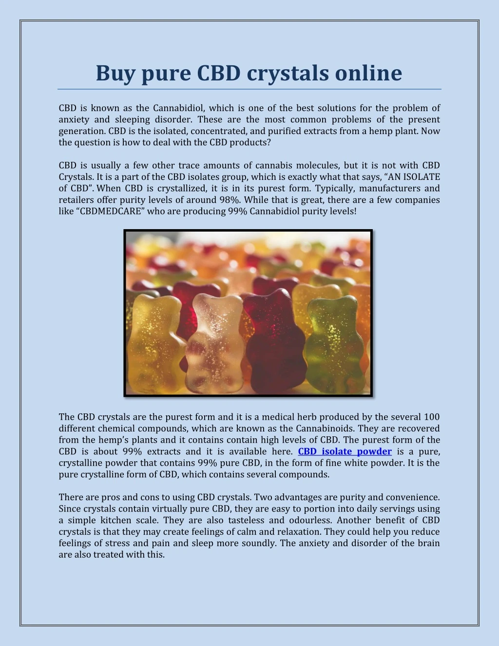 buy pure cbd crystals online