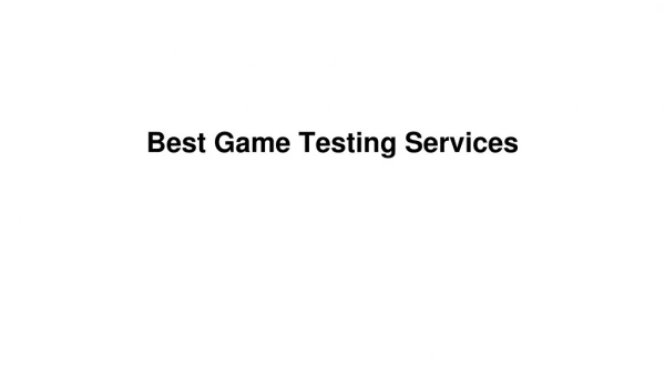 Game Testing Services