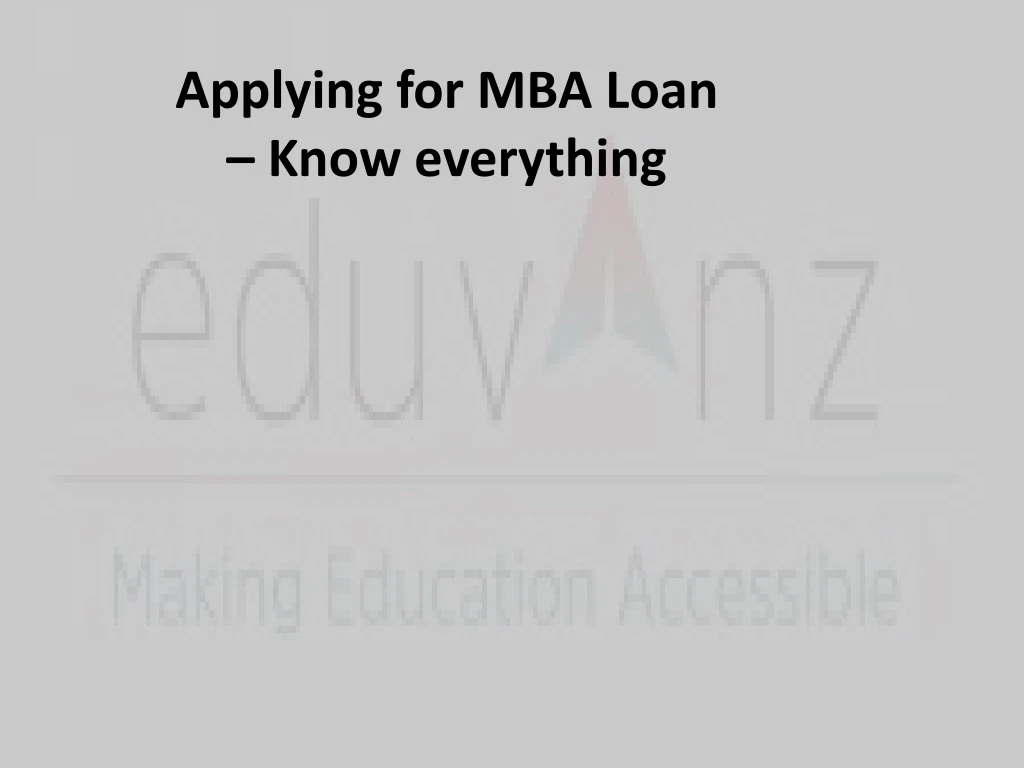 applying for mba loan know everything
