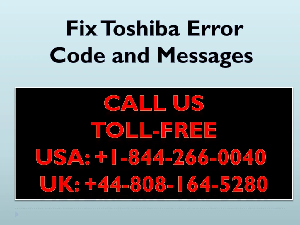 fix toshiba error code and messages