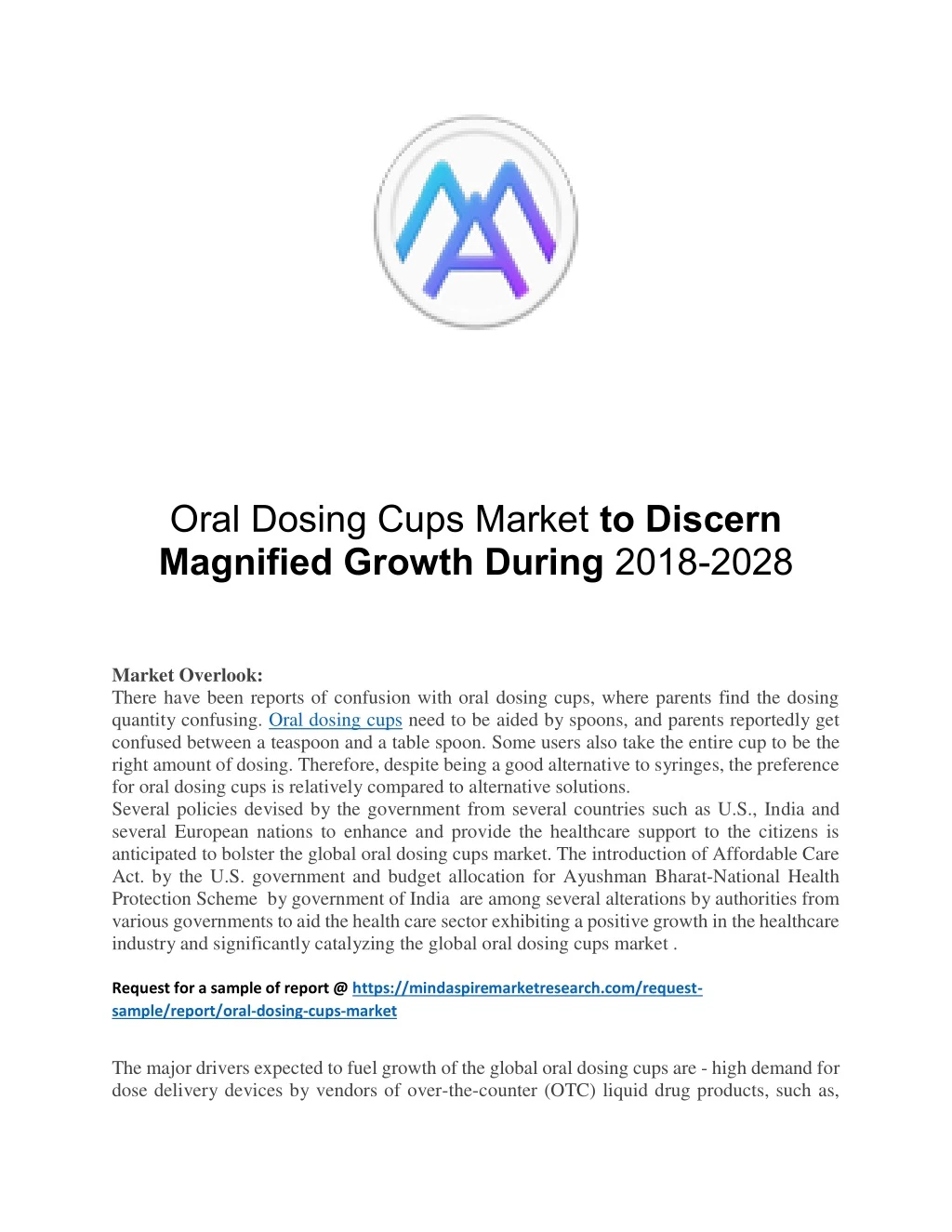 oral dosing cups market to discern magnified