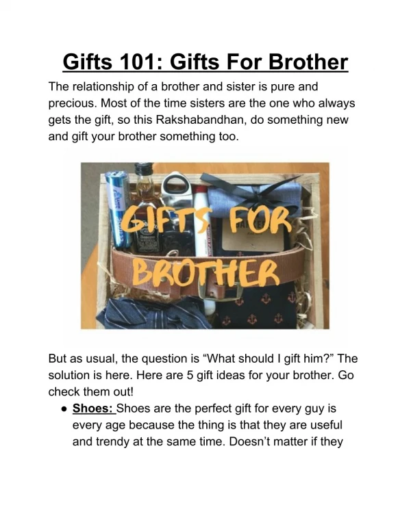 Gifts for Brother