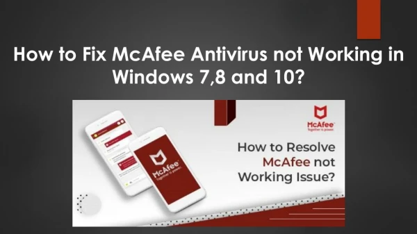 How to Fix McAfee Antivirus not Working in Windows 7,8 and 10?