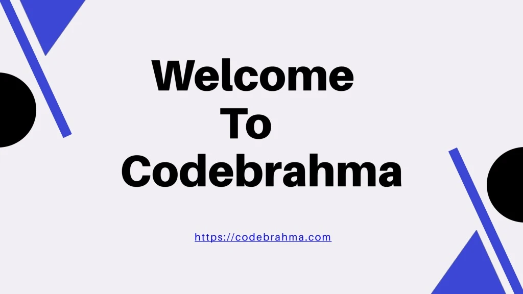 welcome to codebrahma