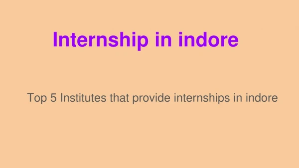 Internship in indore