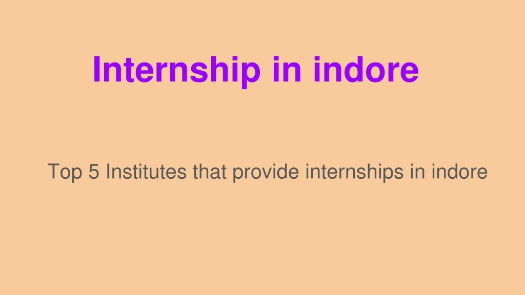 internship in indore