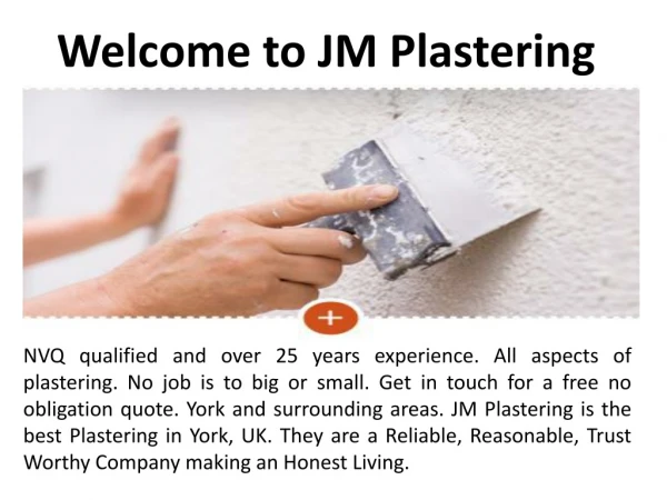 Welcome to JM Plastering