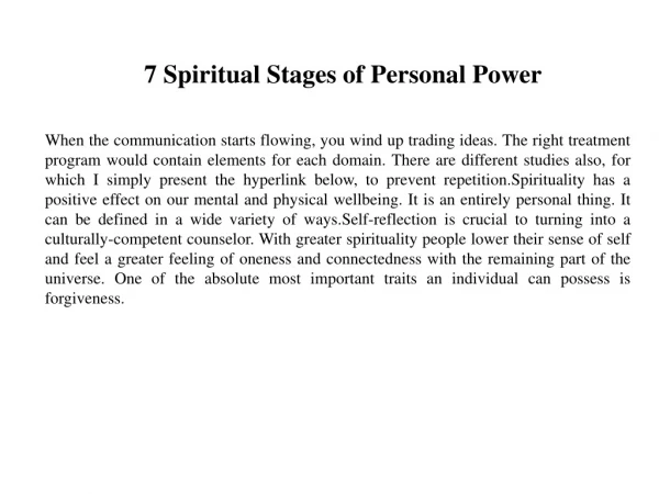 7 Spiritual Stages of Personal Power