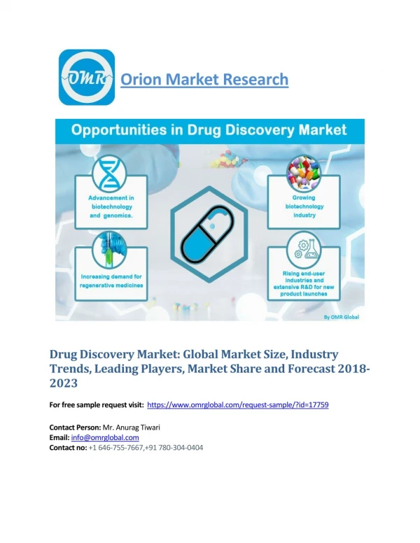 Drug Discovery Market Segmentation, Forecast, Market Analysis, Global Industry Size and Share to 2023