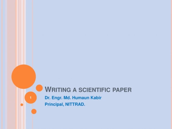 w riting a scientific paper dr engr md humaun