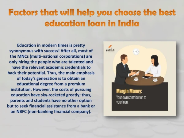 Factors that will help you choose the best education loan in India