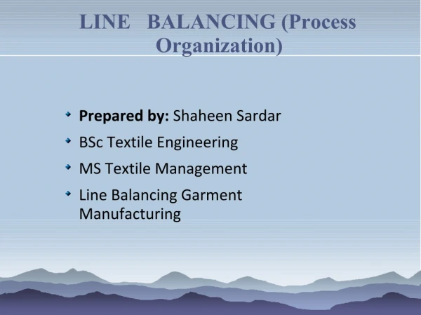 Line balancing