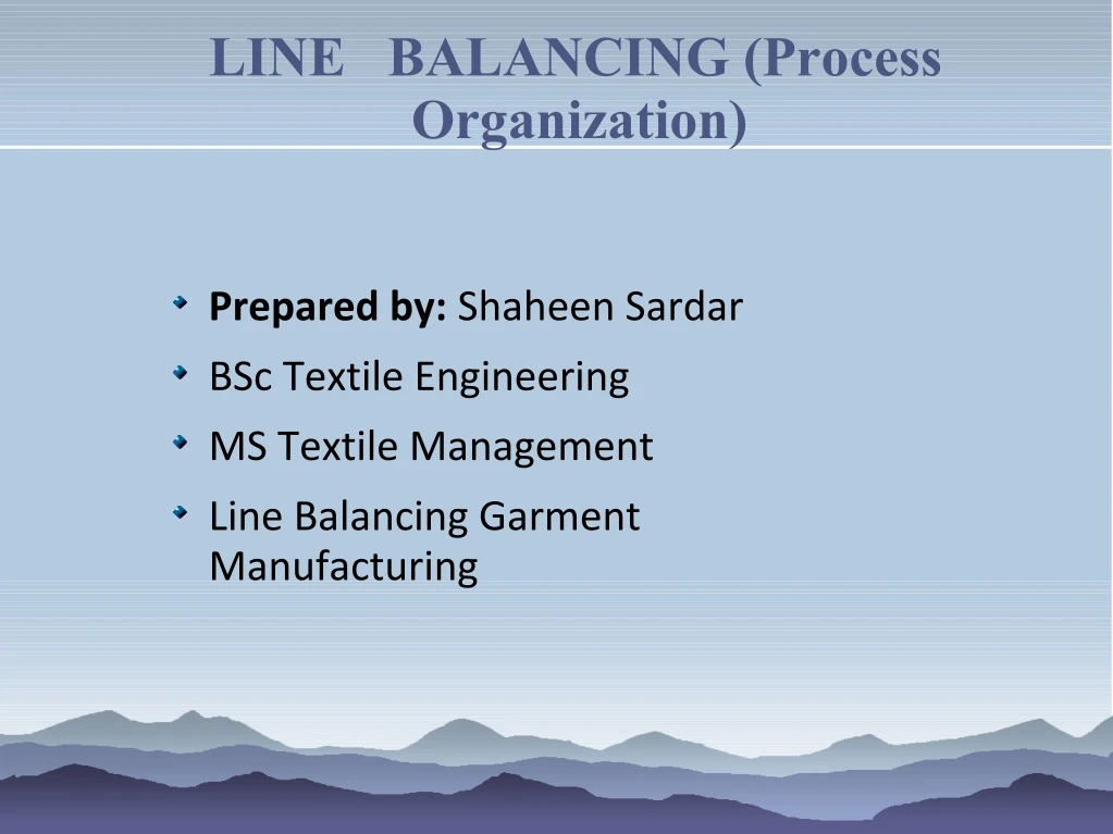 line balancing process organization