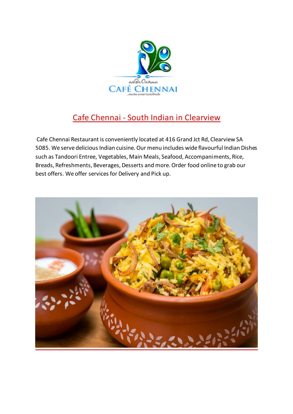 cafe chennai south indian in clearview