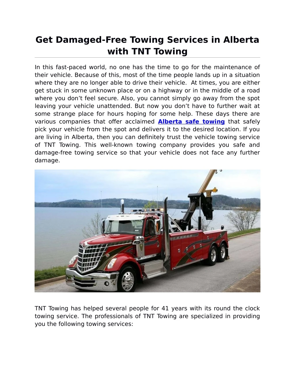 get damaged free towing services in alberta with