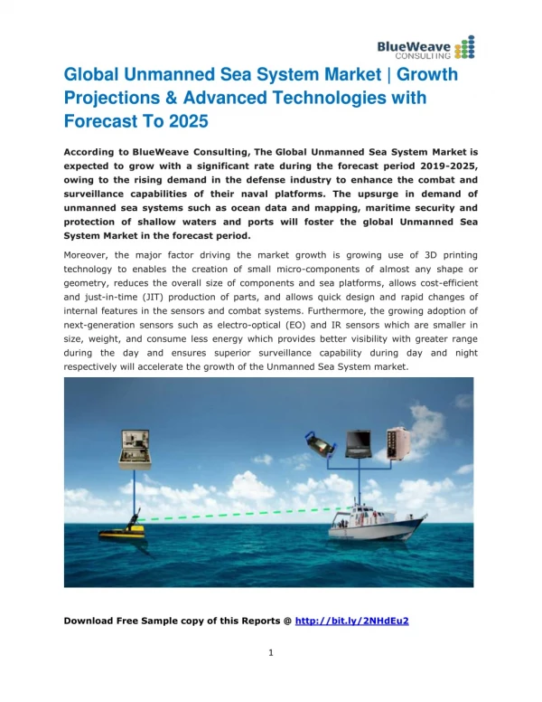Unmanned Sea System Market 2019 | Analysis by Industry Trends, Size, Share, Company Overview, Growth, Development and Fo