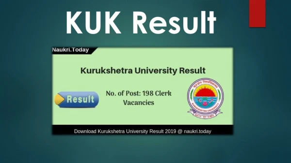 KUK Result 2019 Release Soon | Kurukshetra University Clerk Cut Off