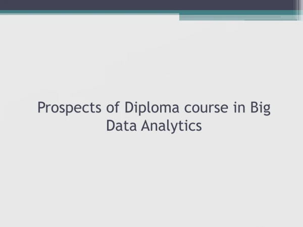 Prospects of Diploma course in Big Data Analytics | Marwadi University
