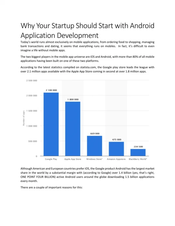 Why Your Startup Should Start with Android Application Development