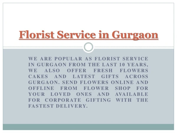 florist service in gurgaon