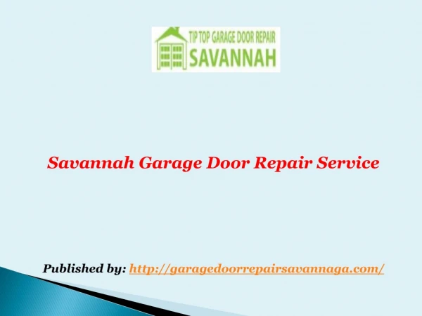 Savannah Garage Door Repair Service