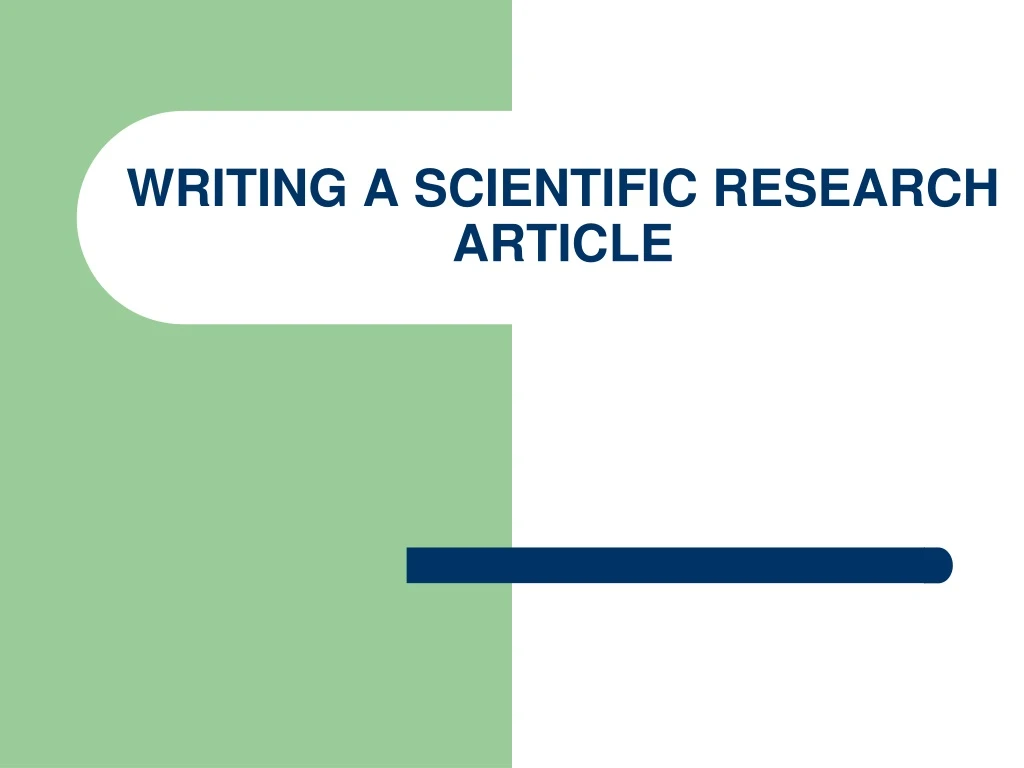 writing a scientific research article