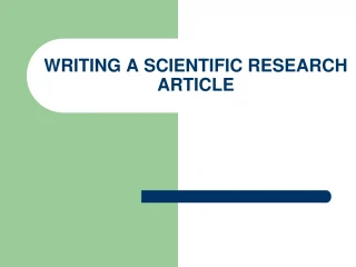 research article writing ppt