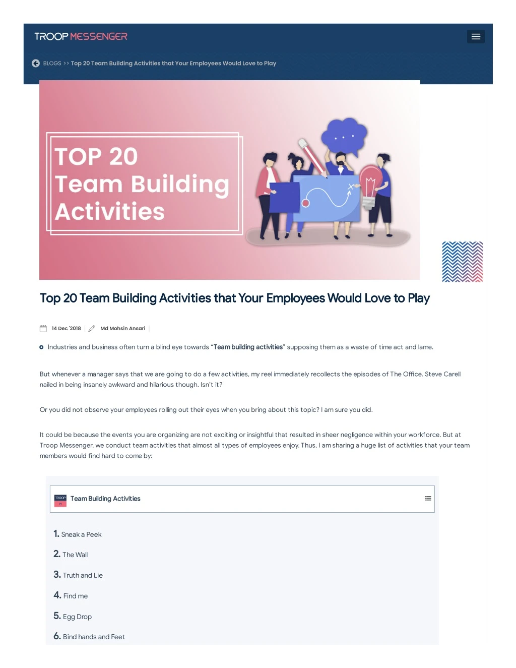 blogs top 20 team building activities that your