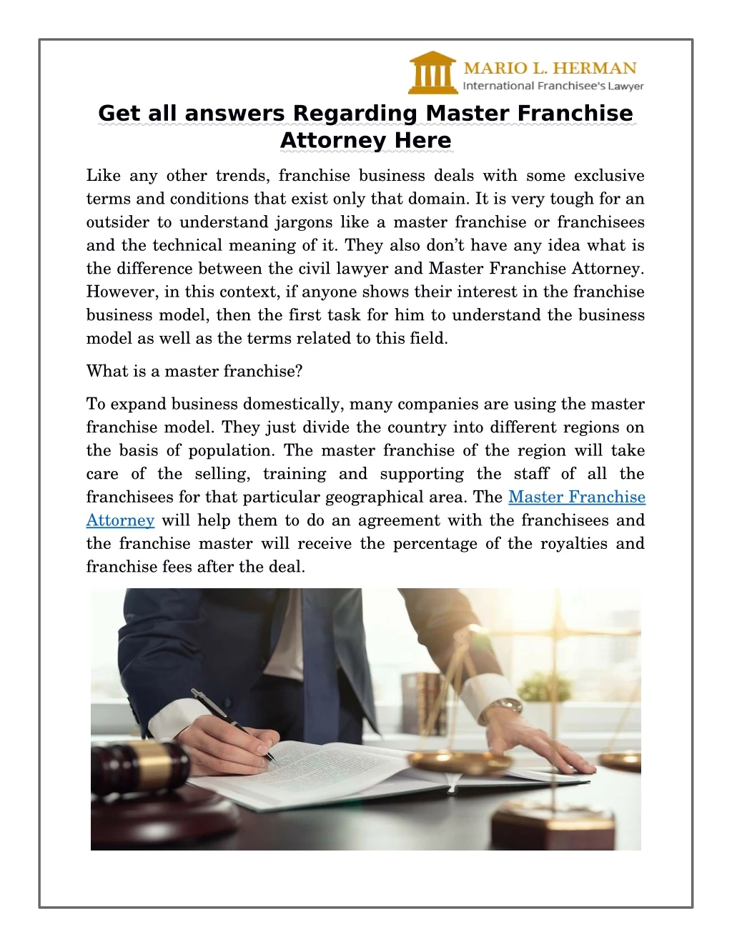 get all answers regarding master franchise