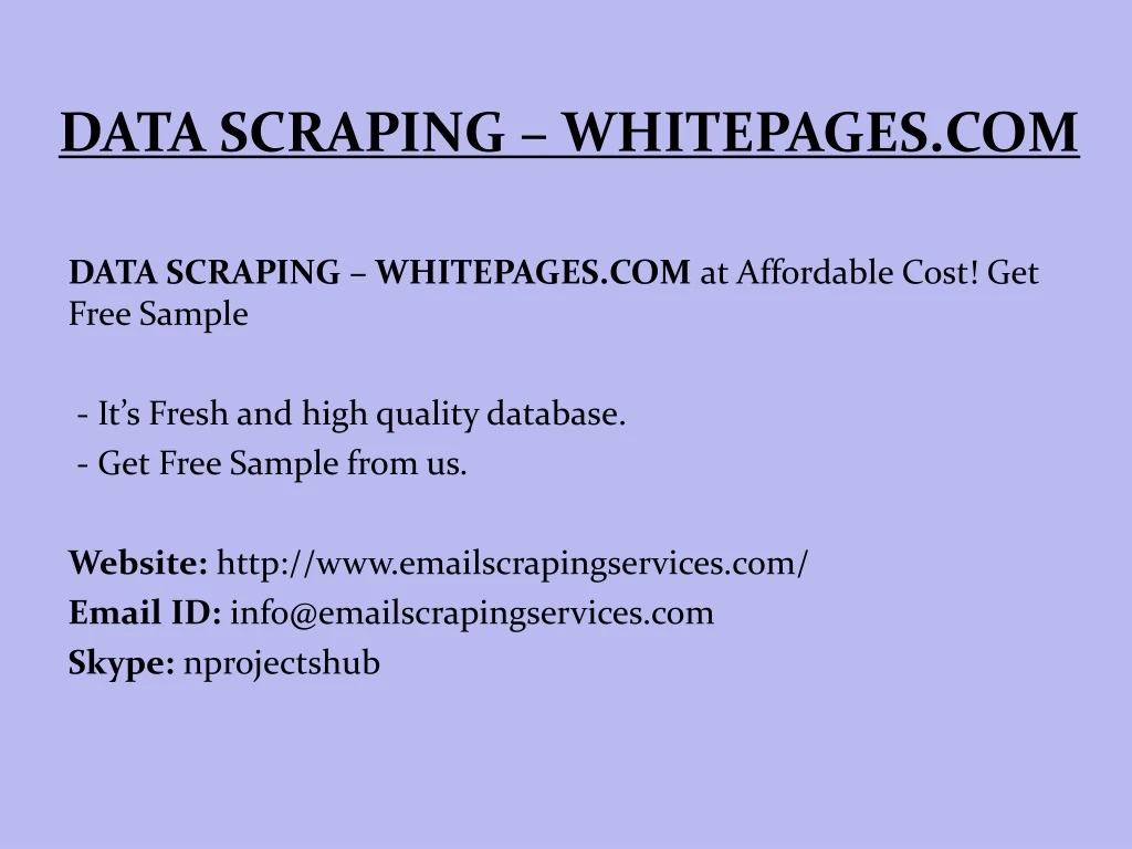 data scraping whitepages com