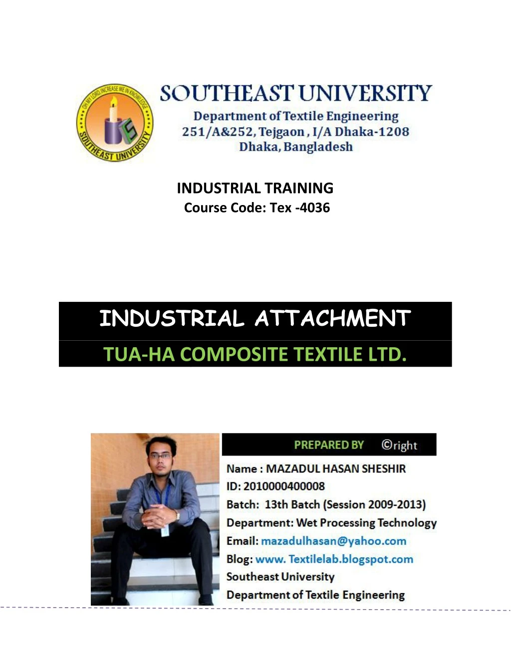 industrial training course code tex 4036 course