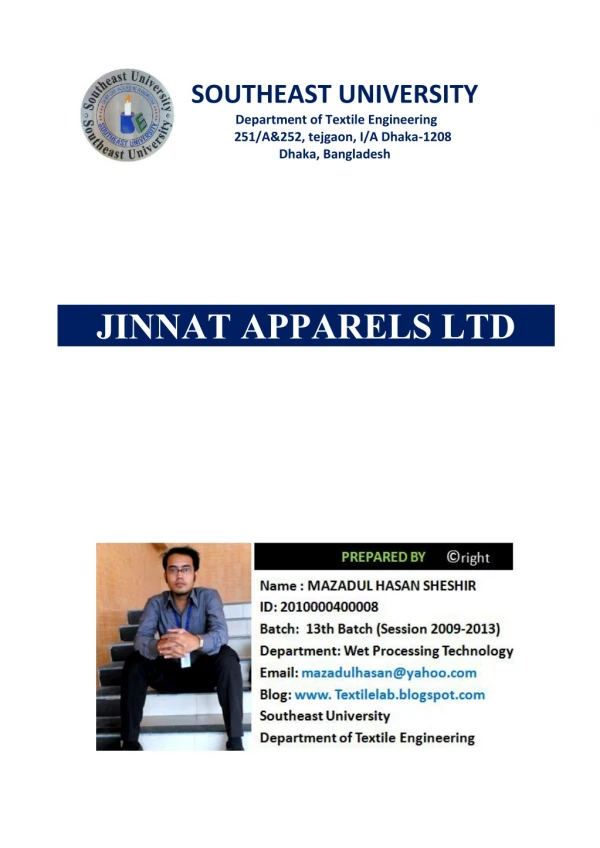 Industrial Attachment of Jinnat apparels ltd