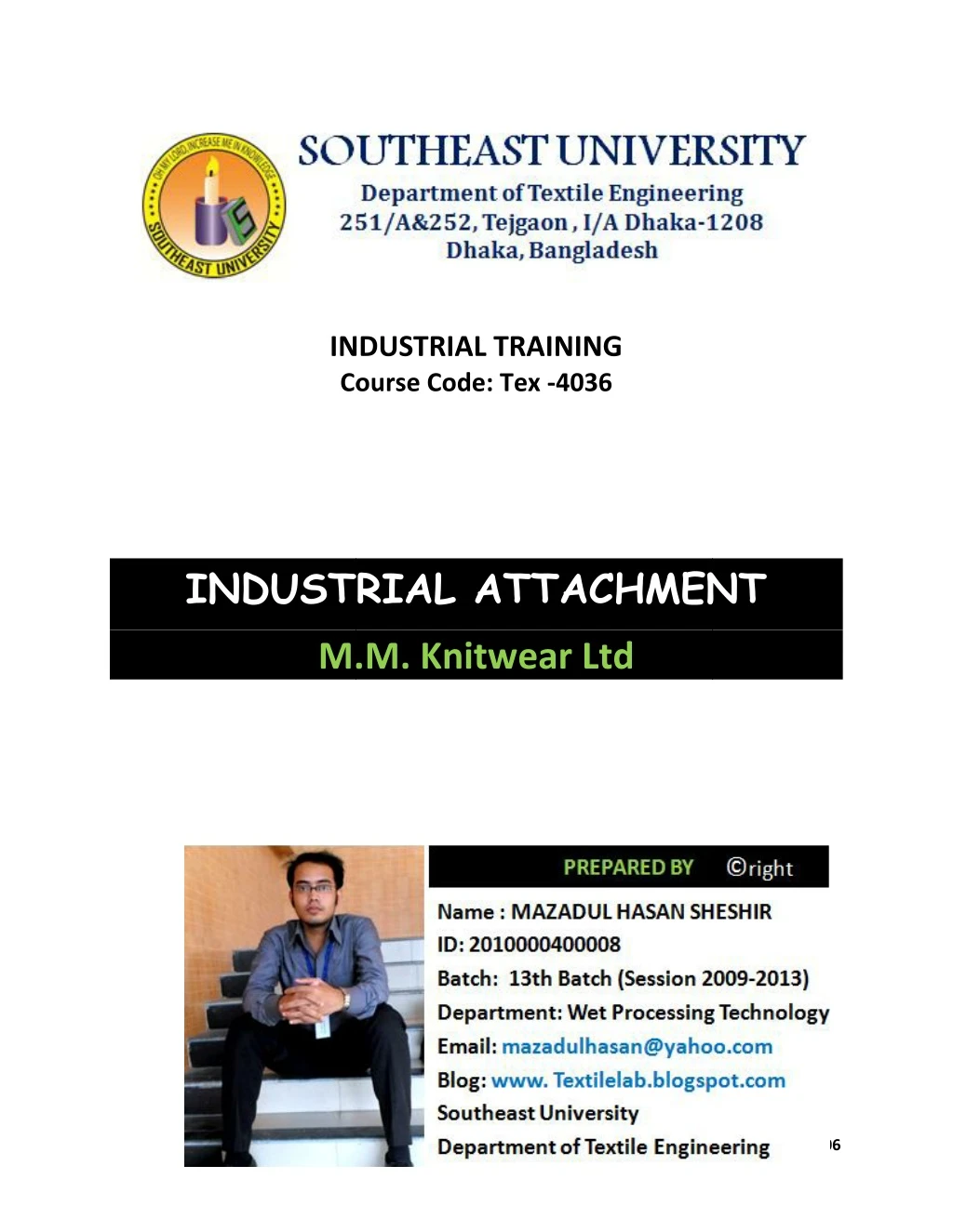 industrial training course code tex 4036 course