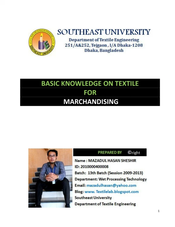 Basic knowledge on textile for marchandising