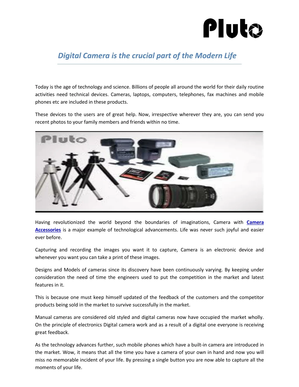 digital camera is the crucial part of the modern