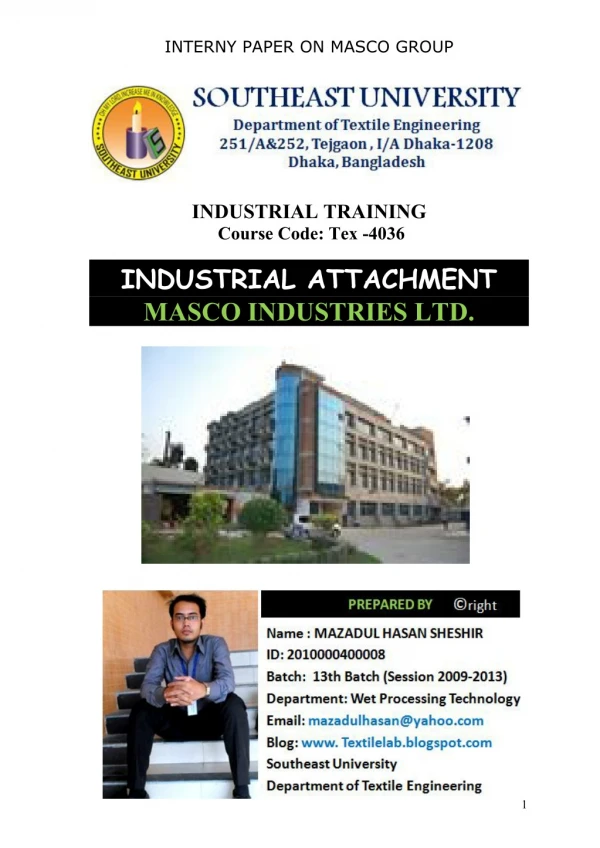 Industrial attacthment of masco industries ltd.