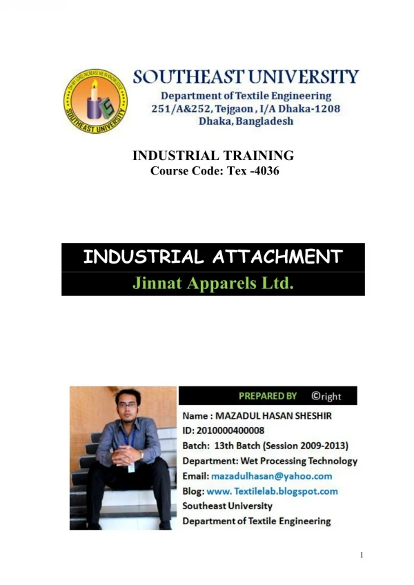 Industrial attachment of jinnat apparels ltd.