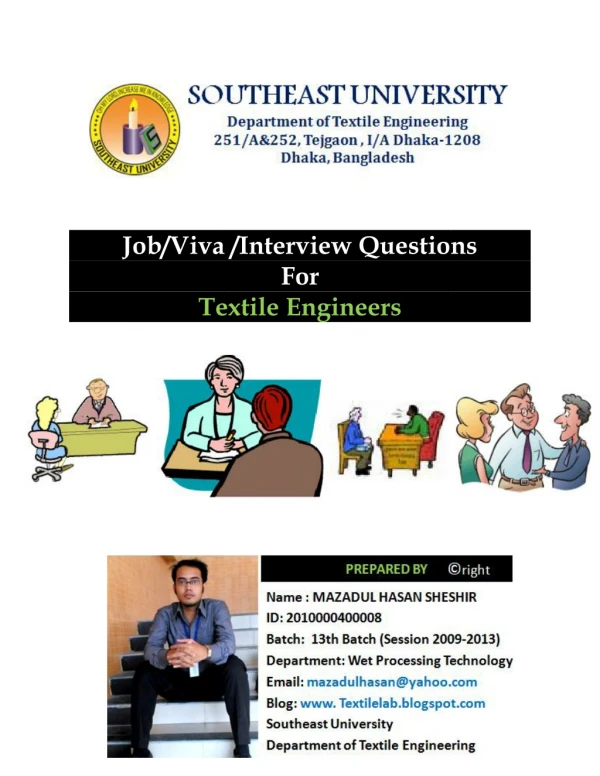 Job , viva , interview questions for textile engineers