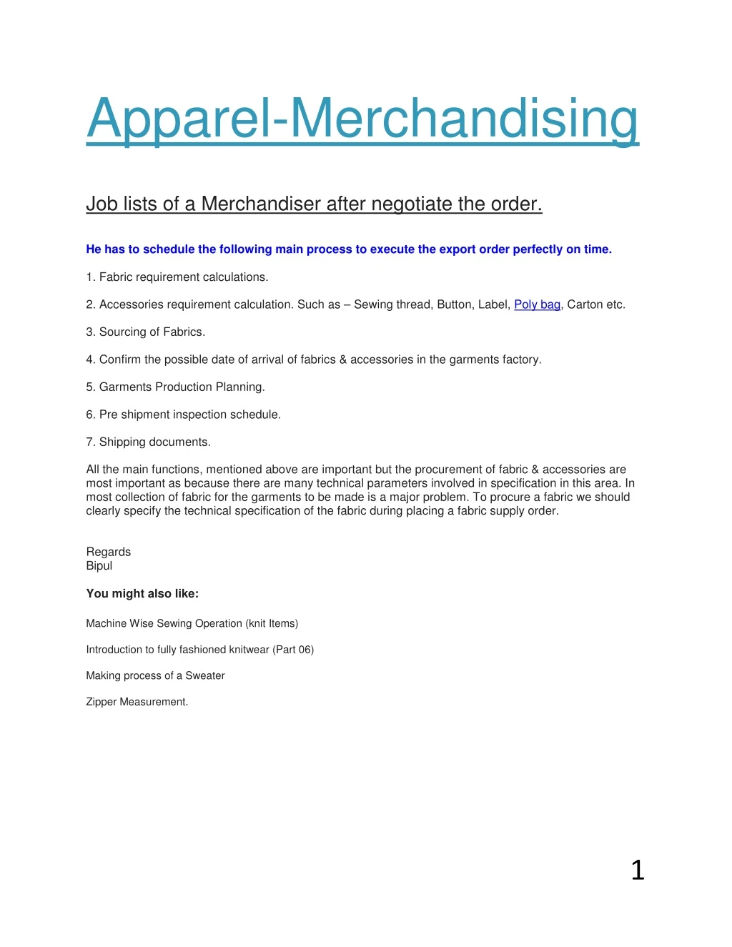 apparel merchandising