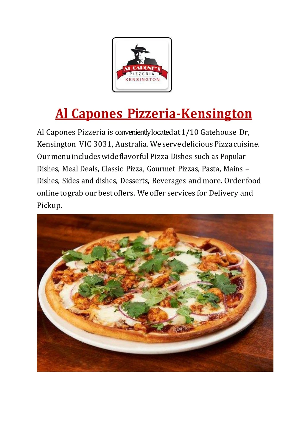 al capones pizzeria kensington