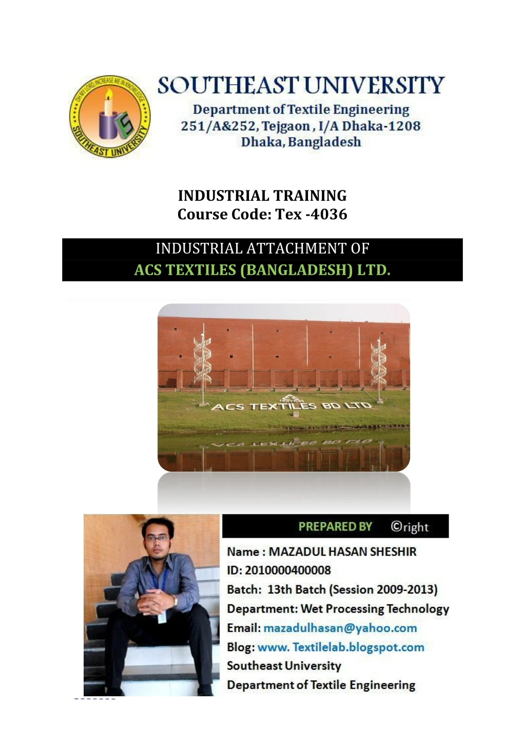 industrial training course code tex 4036