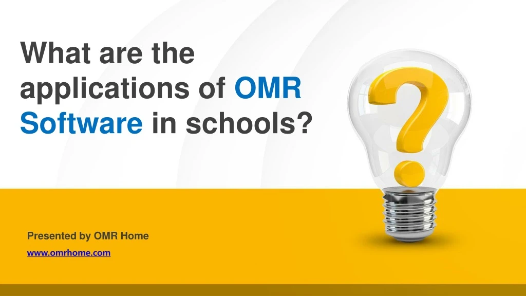 what are the applications of omr software