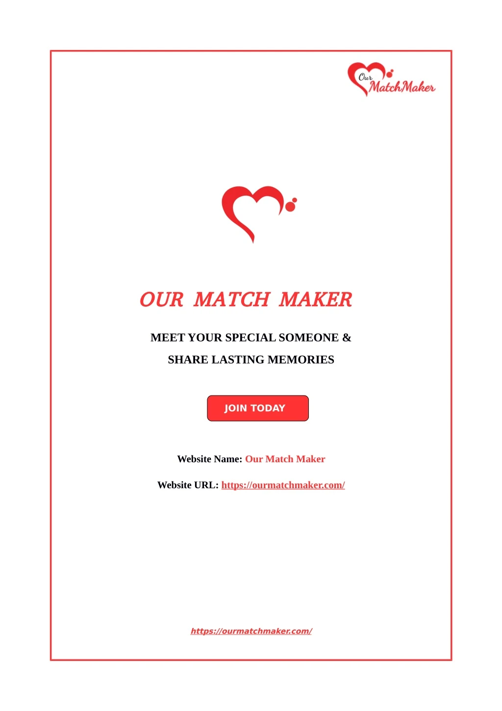 our match maker our match maker