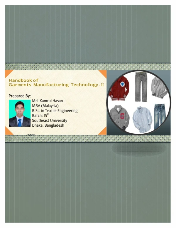 Handbook of garments manufacturing technology